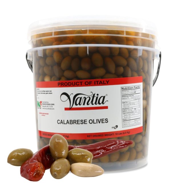 Wholesale Vantia Calabrese Olives PAIL 10 lb- Bulk