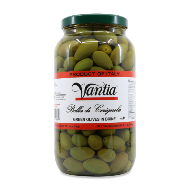 Wholesale Vantia Bella di Cerignola Green Olives 4.4 LB JARS 4 lb- Bulk
