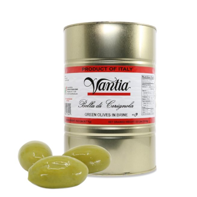 Wholesale Vantia Green Cerignola Olives 5.5 LB TNS-2 Ct Case Bulk