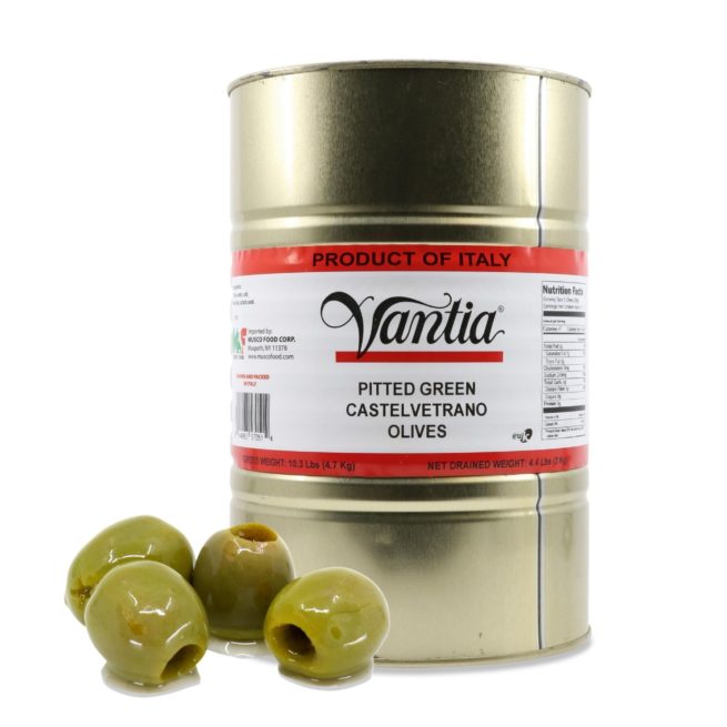 Wholesale Vantia Pitted Castelvetrano Olives 4.4 LB TNS 4 lb- Bulk