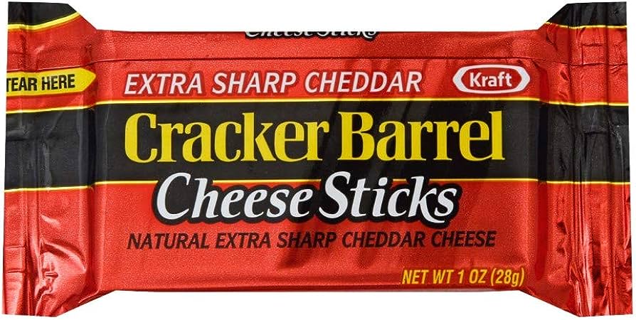 Kraft Cracker Barrel Cheese Sticks Extra Sharp Cheddar 1 Oz Pack