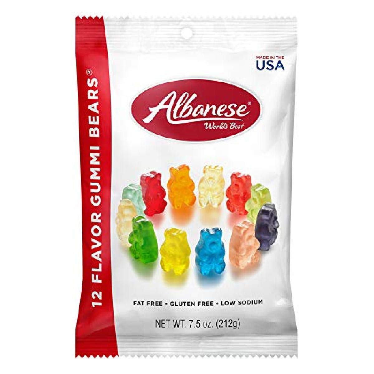 Albanese World's Best 12 Flavor Gummy Bear 7.5 Oz Bag