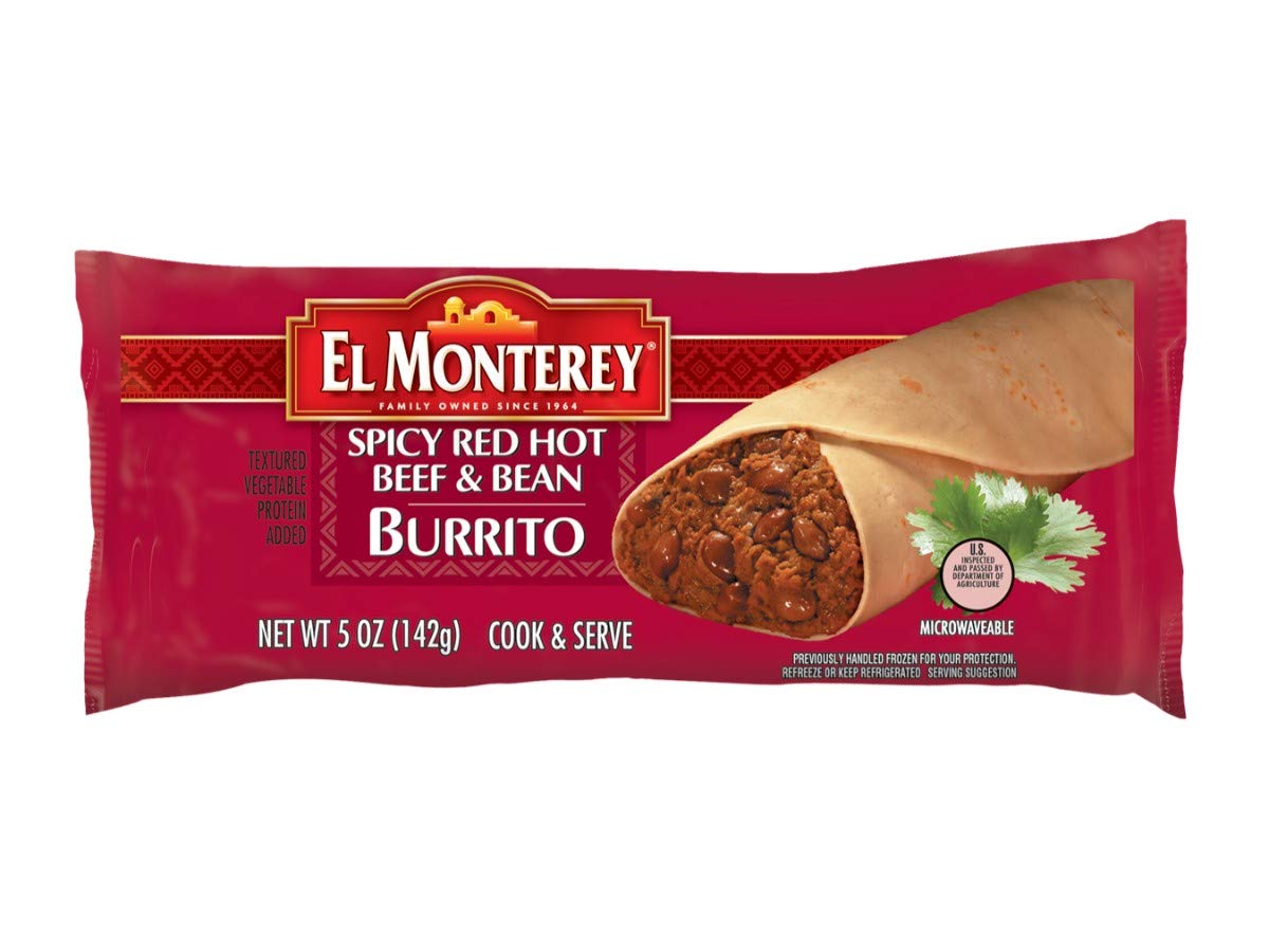 El Monterey Mexican Spicy Red Hot Beef & Bean Burrito 5 Oz Pack