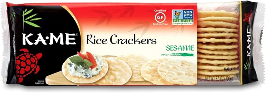 Kame Rice Crackers Sesame 3.5oz 12ct