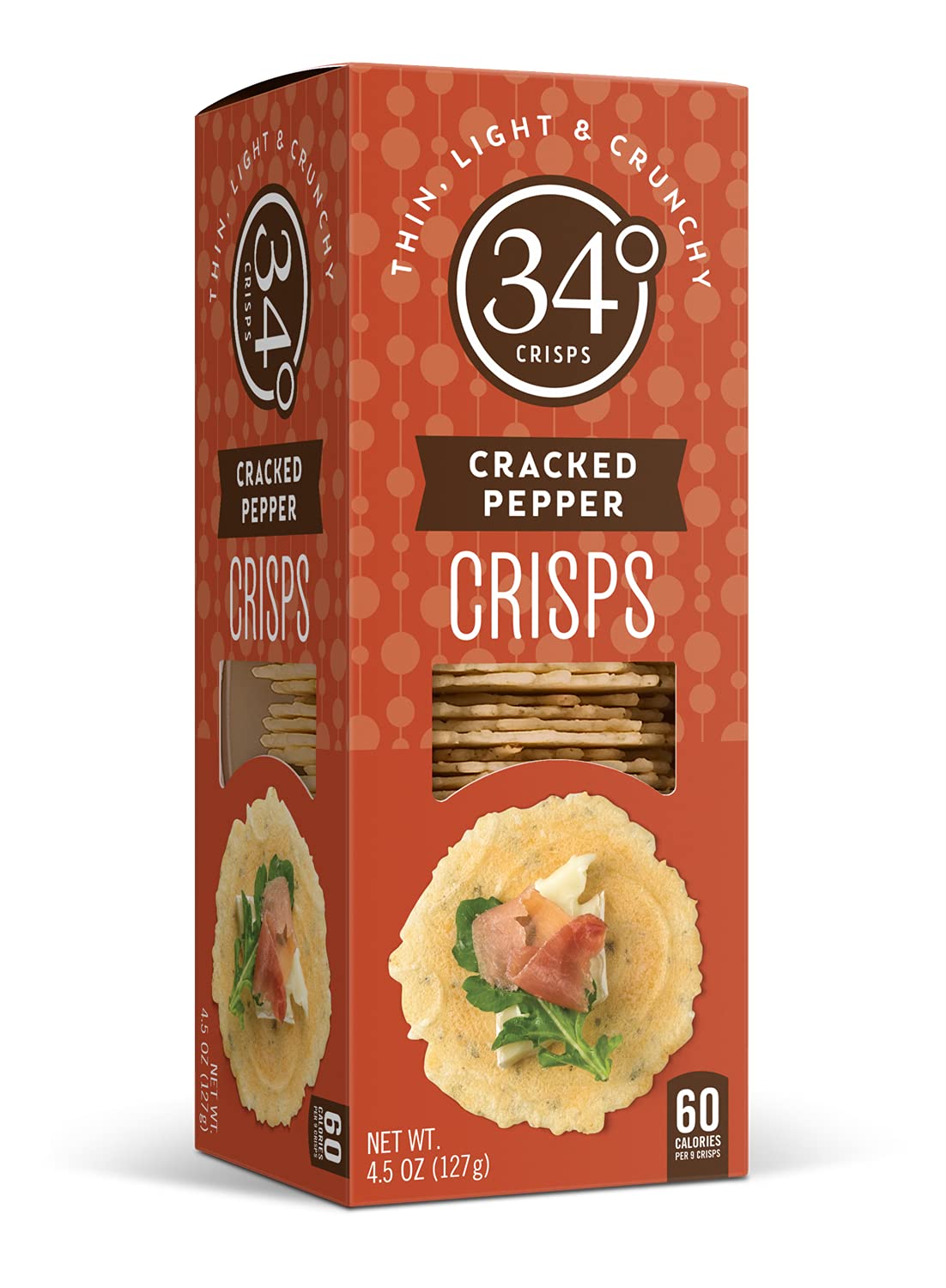 34 Degrees Cracked Pepper Crisps 4.5 Oz Box