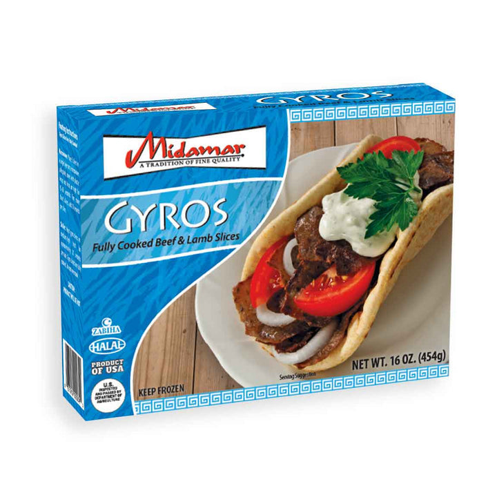Wholesale Midamar Beef & Lamb Gyro Slices 1lb- Bulk