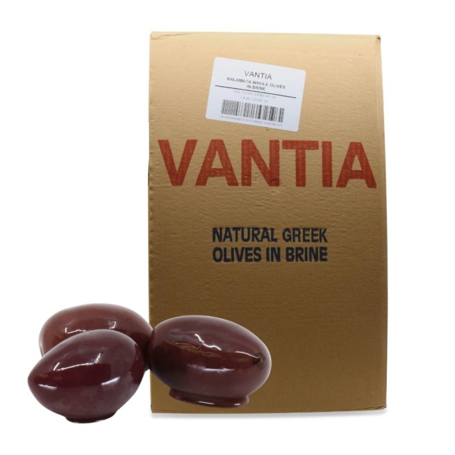 Wholesale Vantia Greek Kalamata Olives - Extra Jumbo 28.5 LB-1 Ct Case Bulk