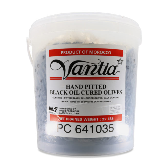 Wholesale Vantia Moroccan Oil Cured Olives 28.5 LB-1 Ct Case Bulk