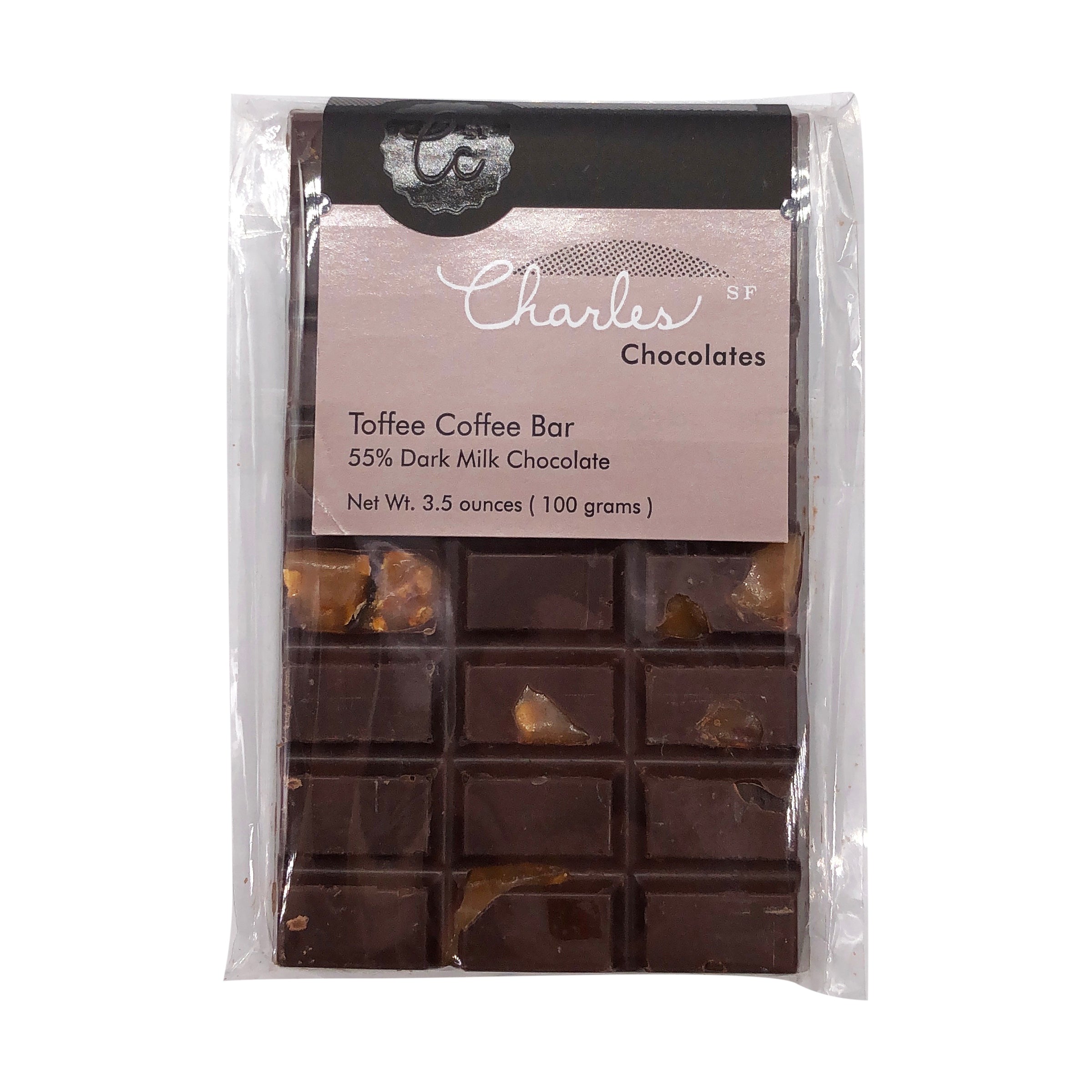 Charles Chocolates Toffee Coffee Bar 3.5oz 12ct