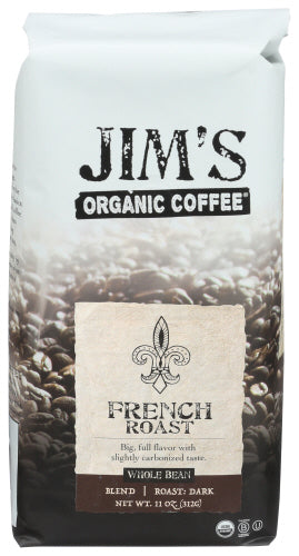 Jim's Organic Coffee Whole Bean Coffee French Roast 350ml 6ct