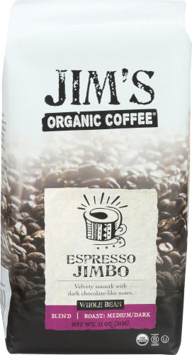 Jim's Organic Coffee Whole Bean Espresso Jimbo 11oz 1ct