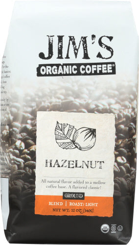 Jim s Organic Coffee Ground Hazelnut 12oz 6ct