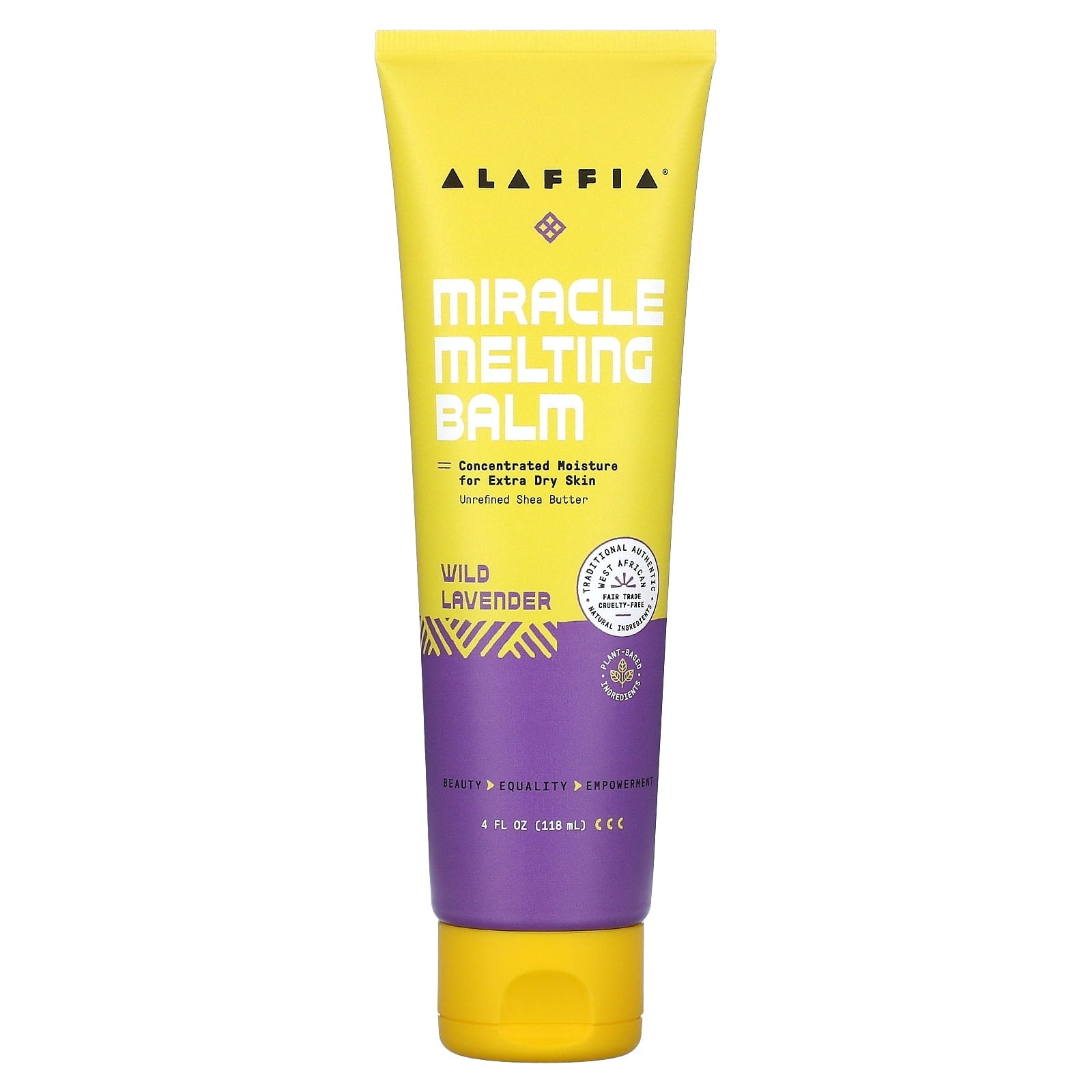 Alaffia Miracle Melting Balm Wild Lavender 4 oz Bottle