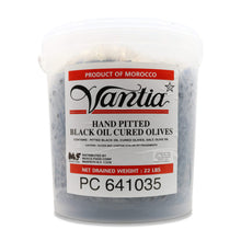 Wholesale Vantia Moroccan Oil Cured Pitted Olives 26/29 PAI 22 lb- Bulk