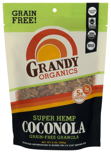 Wholesale Grandy Oats Organic Granola Super Hemp Blend Coconola 9oz 6ct-6.0ct Case Bulk