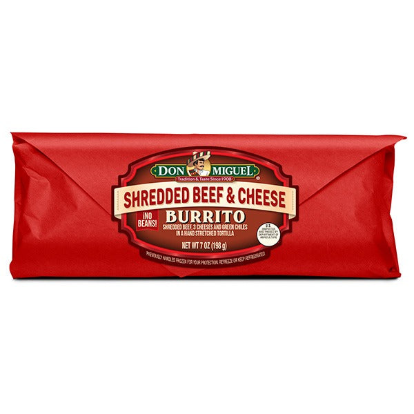 Don Miguel Shredded Beef with Cheese Burrito 7 Oz Pack
