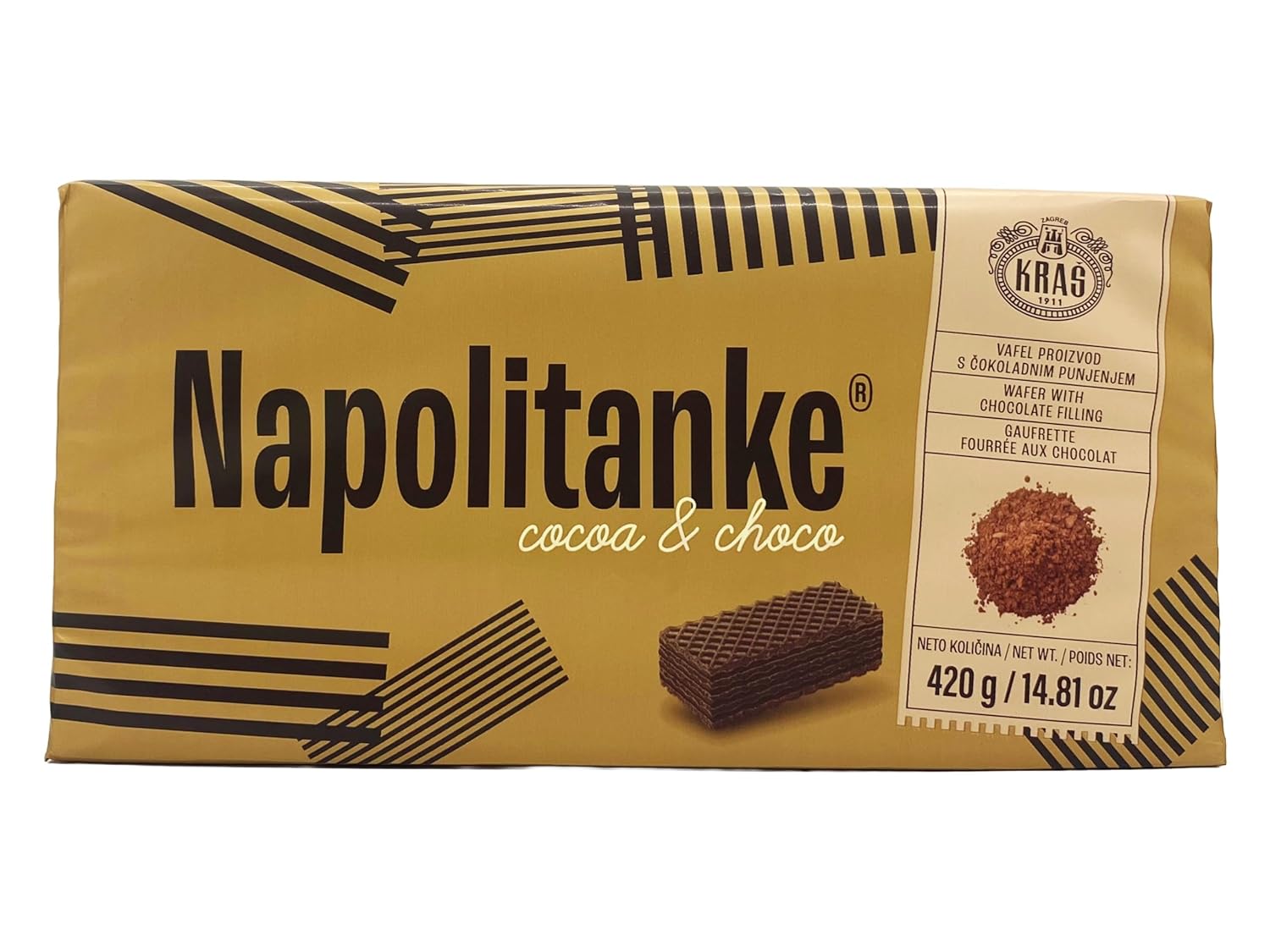 Kras Napolitanke Wafers Cocoa & Chocolate 420g