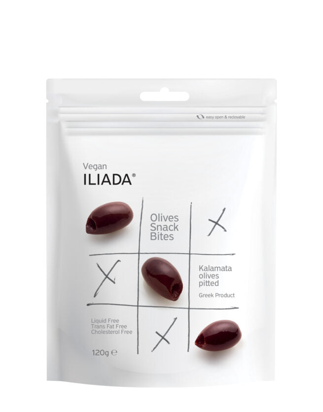 Wholesale Iliada Pitted Kalamata Olive Pouch 120 Gram-16 Ct Case Bulk