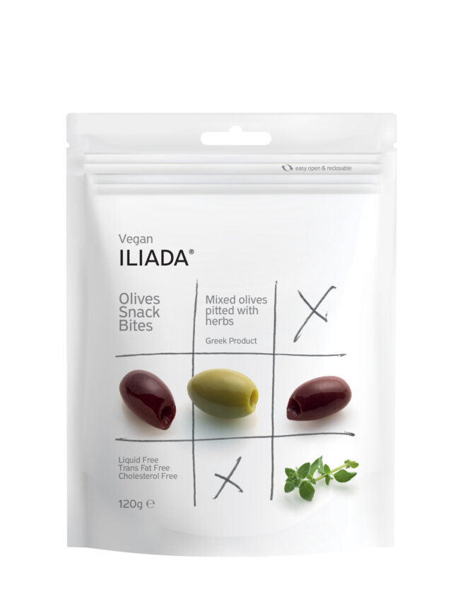 Iliada Mixed Pitted Olives with Herbs Pouch 120 Gram