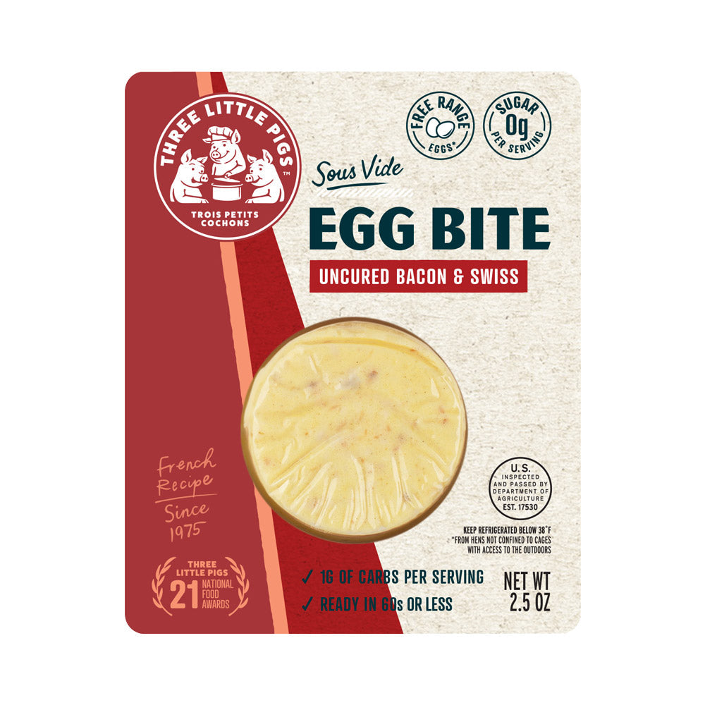 Three Little Pigs Egg Bites with Bacon & Swiss 2.5oz 12ct