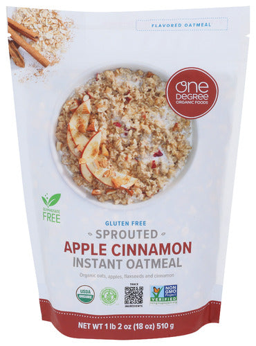 One Degree Sprouted Apple Cinnamon Oatmeal 18oz 6ct