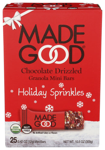 Wholesale Madegood Holiday Chocolate Drizzled Mini Bars - 10.5 OZ-4.0ct Case Bulk