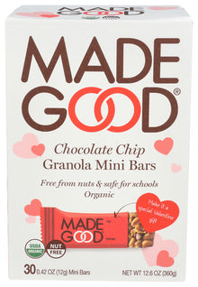 Wholesale Made Good Organic Granola Bars Chocolate Chip 30 Mini Bars Nut Free Feb 2021- Bulk