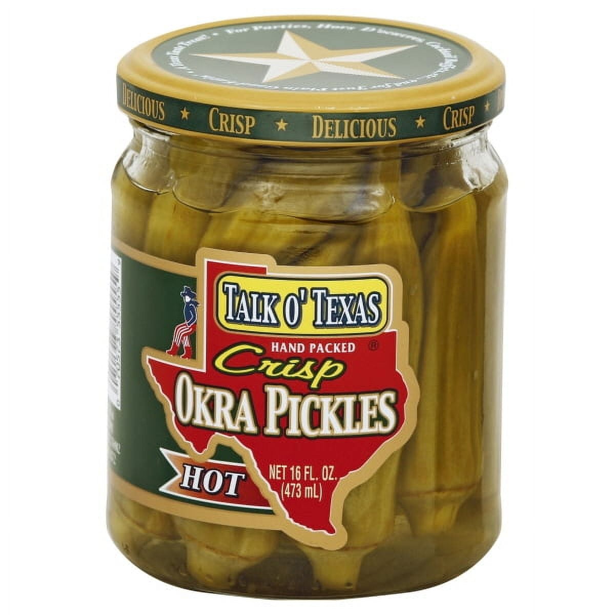 Talk O' Texas Hot Crisp Okra Pickles 16 Oz