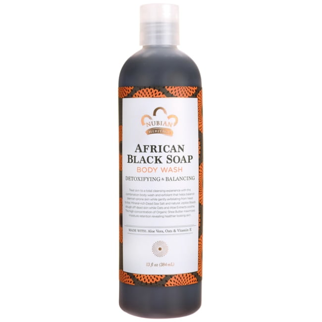 Nubian Heritage African Black Soap Body Wash 13 oz Bottle