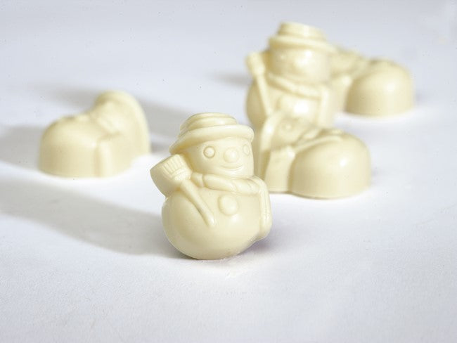 Wholesale Bulk Case of Snowman Shaped White Chocolates with Praline Filling 0.58 OZ- Bulk