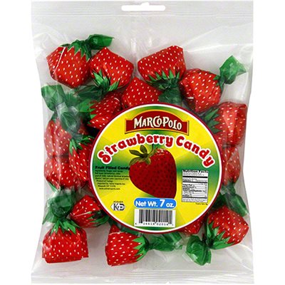 Wholesale Marco Polo Strawberry Candy 7Oz Bag-24 Ct Case Bulk