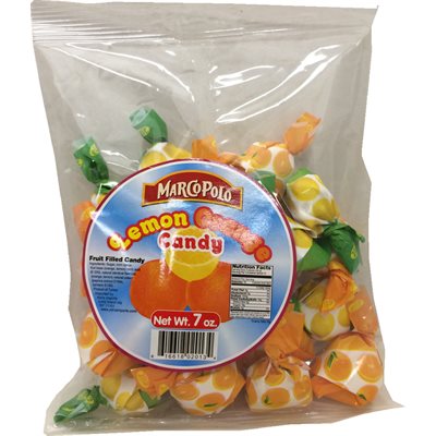 Wholesale Marco Polo Lemon Orange Candy 7 Oz Bag-24 Ct Case Bulk