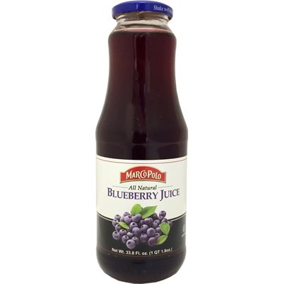 Wholesale Marco Polo Blueberry Juice 1L(33.8Oz) Bottle- Bulk