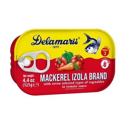 Wholesale Delamaris Izola Mackerel Salad 125G Tin-14 Ct Case Bulk