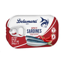 Wholesale Delamaris Spicy Sardines In Sunflower Oil 90G Tin- Bulk
