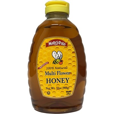 Wholesale Marco Polo Multi Flower Honey 2Lb Plastic Bottle-12 Ct Case Bulk