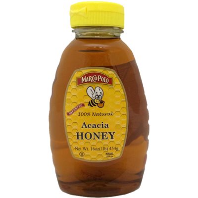 Wholesale Marco Polo Acacia Honey 16 Oz Plastic Bottle-12 Ct Case Bulk