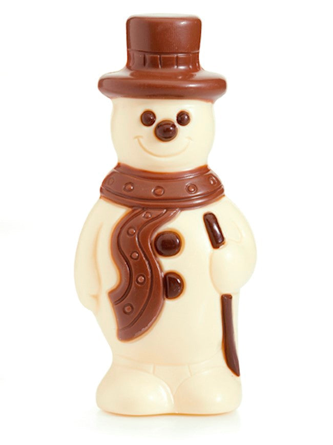 Wholesale Nirvana Snowman-Hollow White Chocolate Figurine With Accents In Cello Bag 2.8 Oz.-12 Ct Case Bulk