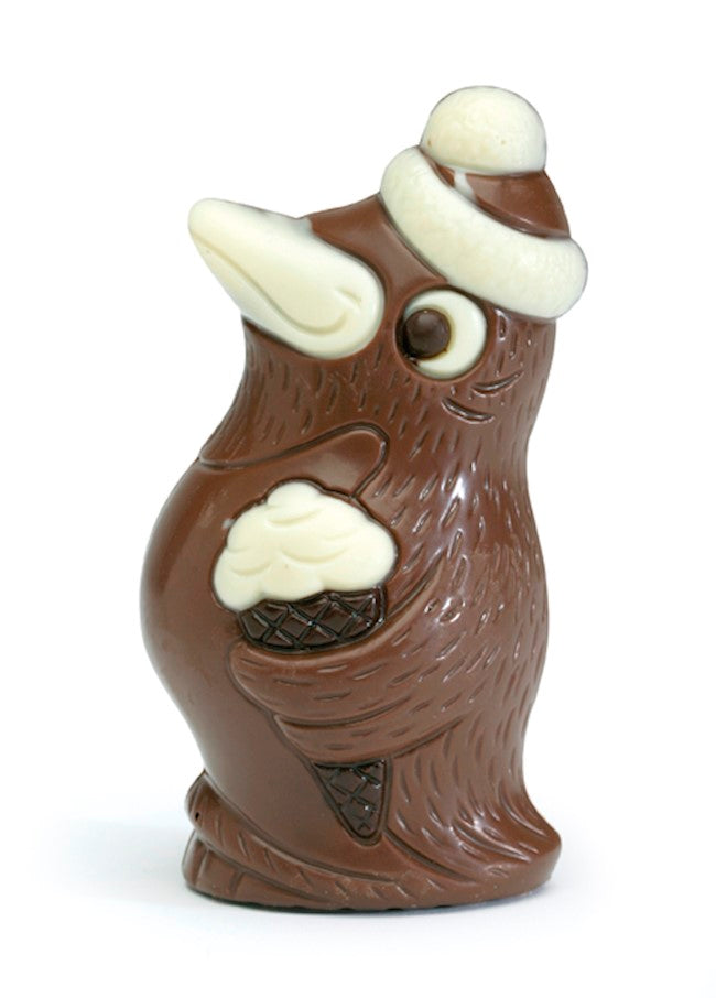 Wholesale Penguin Hollow Milk Chocolate Figurine With Accents In Cello Bag (5" Tall)-12 Ct Case Bulk