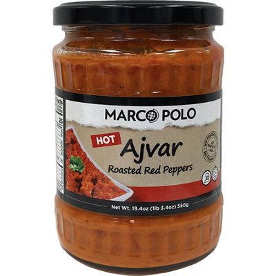 Marco Polo Hot Ajvar Red Pepper Spread 19.3Oz (545G) Jar