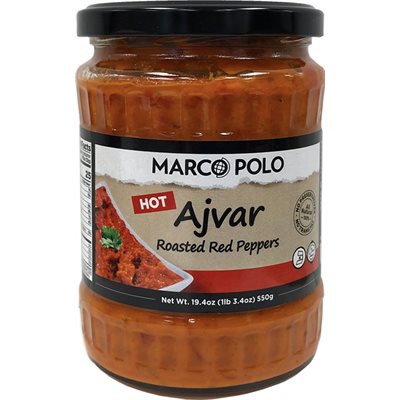 Wholesale Marco Polo Hot Ajvar Red Pepper Spread 19.3Oz (545G) Jar-1 Ct Case Bulk