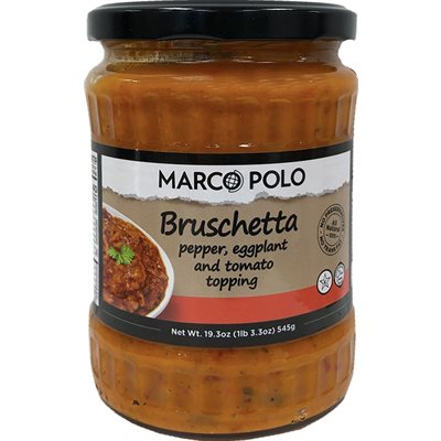 Wholesale Marco Polo Bruschetta (Red Pepper & Eggplant) 19.3Oz (545G) Jar-12 Ct Case Bulk