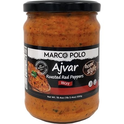 Wholesale Marco Polo "Homestyle" Hot Ajvar With Roasted Peppers 19.3Oz Jar-12 Ct Case Bulk