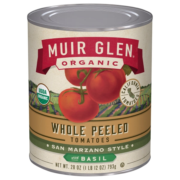 Muir Glen Organic Tomatoes Basil Whole Peeled 28 Oz