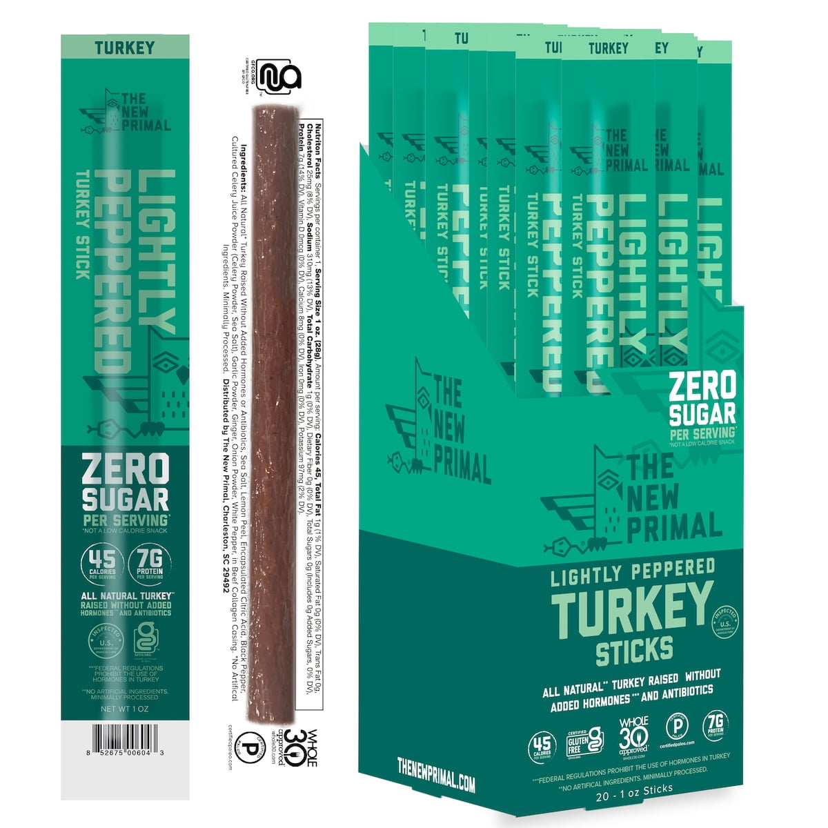 The New Primal Jerky Turkey Stick 1 Oz
