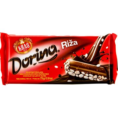 Kras Dorina Chocolate With Puffed Rice 75 G Bar