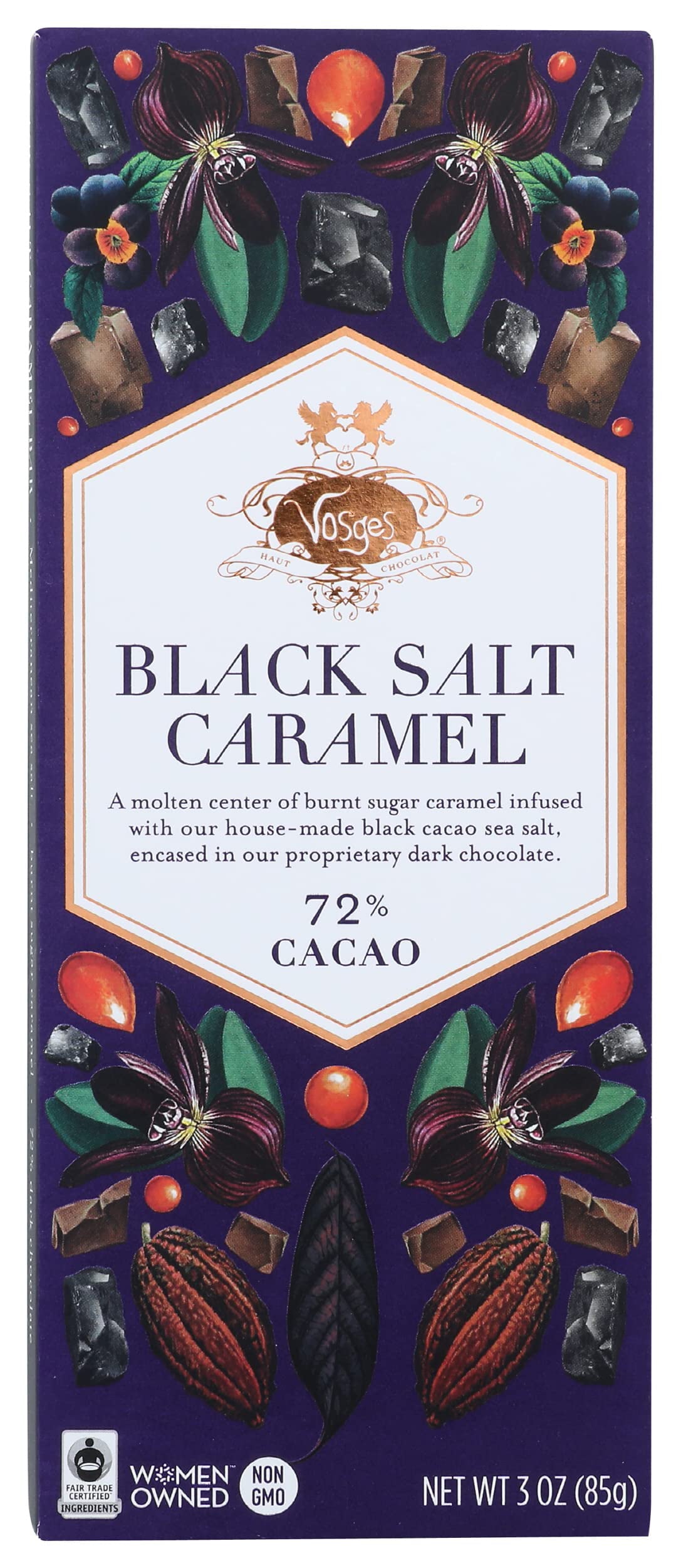 Wholesale Vosges Haut-Chocolat Black Salt Caramel Bar 3 oz Box- Bulk
