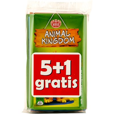 Kras Animal Kingdom Milk Chocolate (5+1 Gratis) 90 G Bar