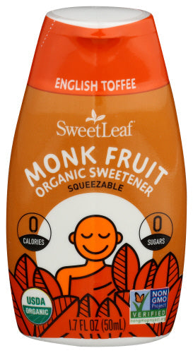 SweetLeaf Monk Fruit English Toffee Squeezable 1.7 Oz Bottle