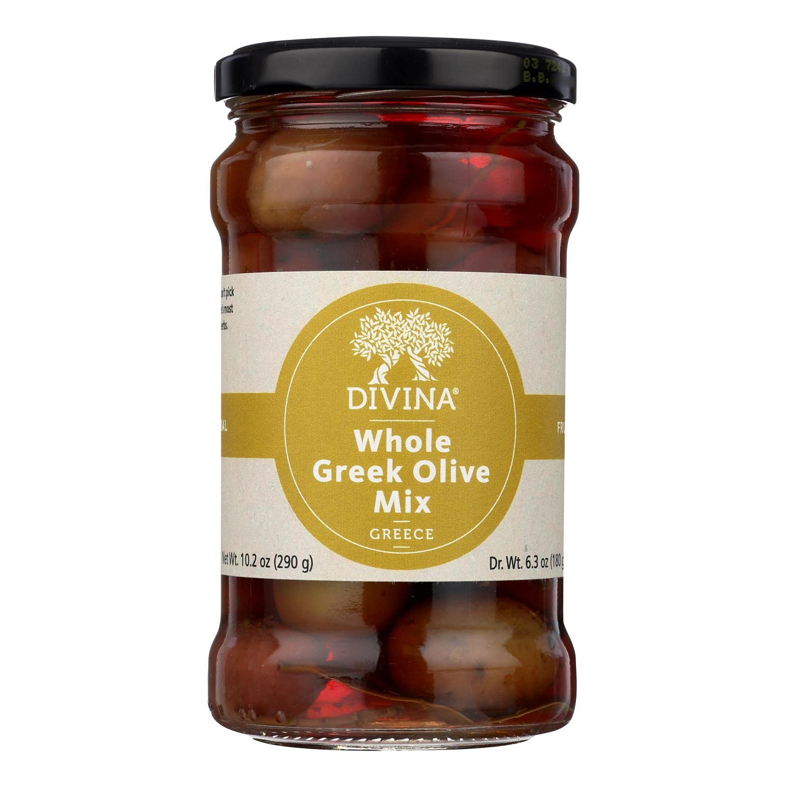 Divina Whole Greek Olive Mix 6.36oz 6ct